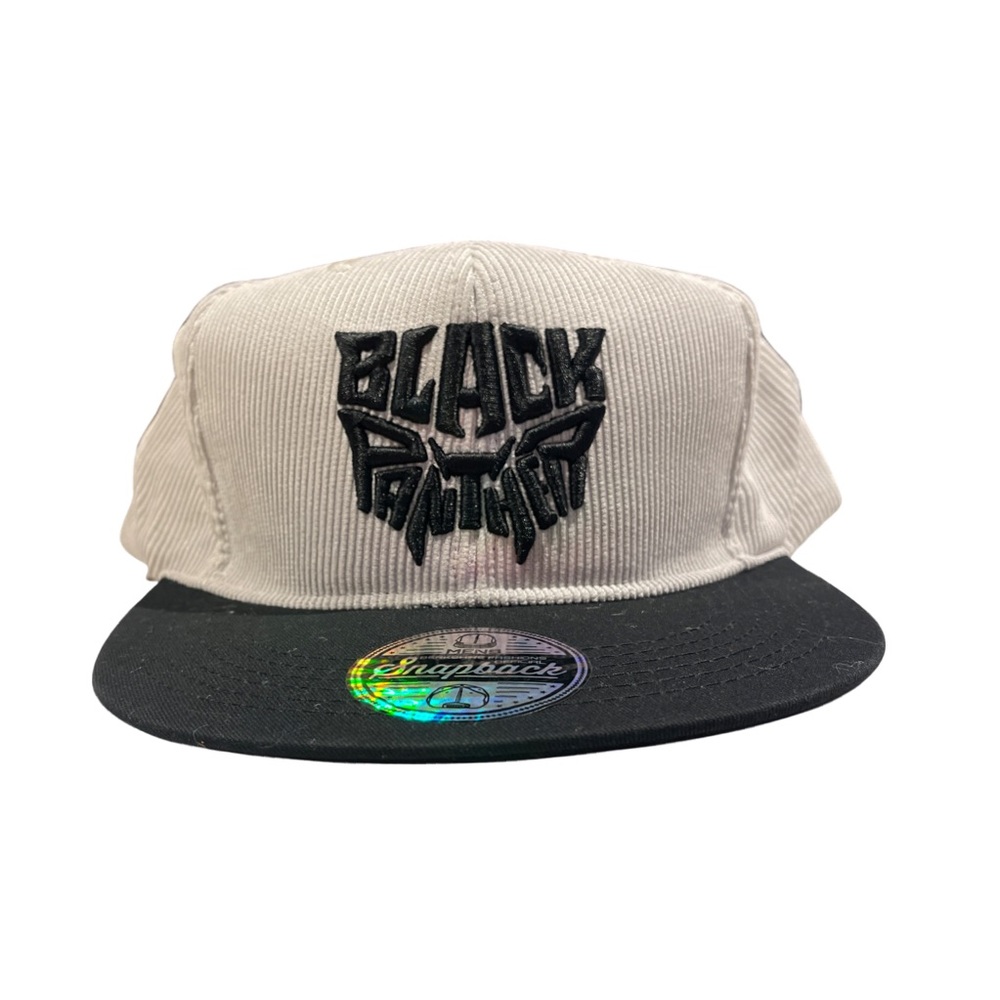 Marvel~Black Panther Grey/Black Corduroy SnapBack Hat Men’s OSFA